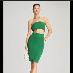 SER.O.YA Green Midi Pencil Skirt Set for Cocktail